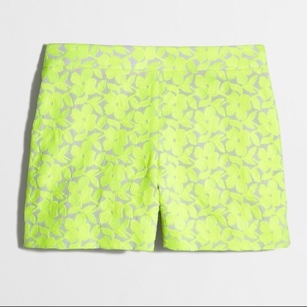 J. Crew Embroidered Neon Dress Shorts